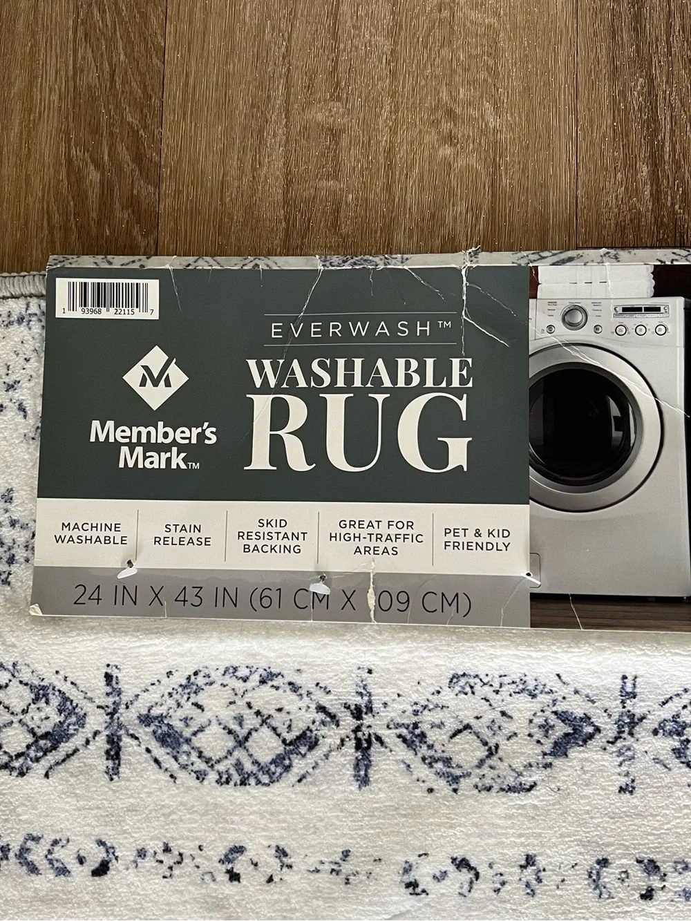 NWT Member's Mark Everwash Washable Accent Rug, 2'x 3'7